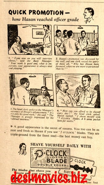 7 O'Clock Blades (1947) Press Advert 1947