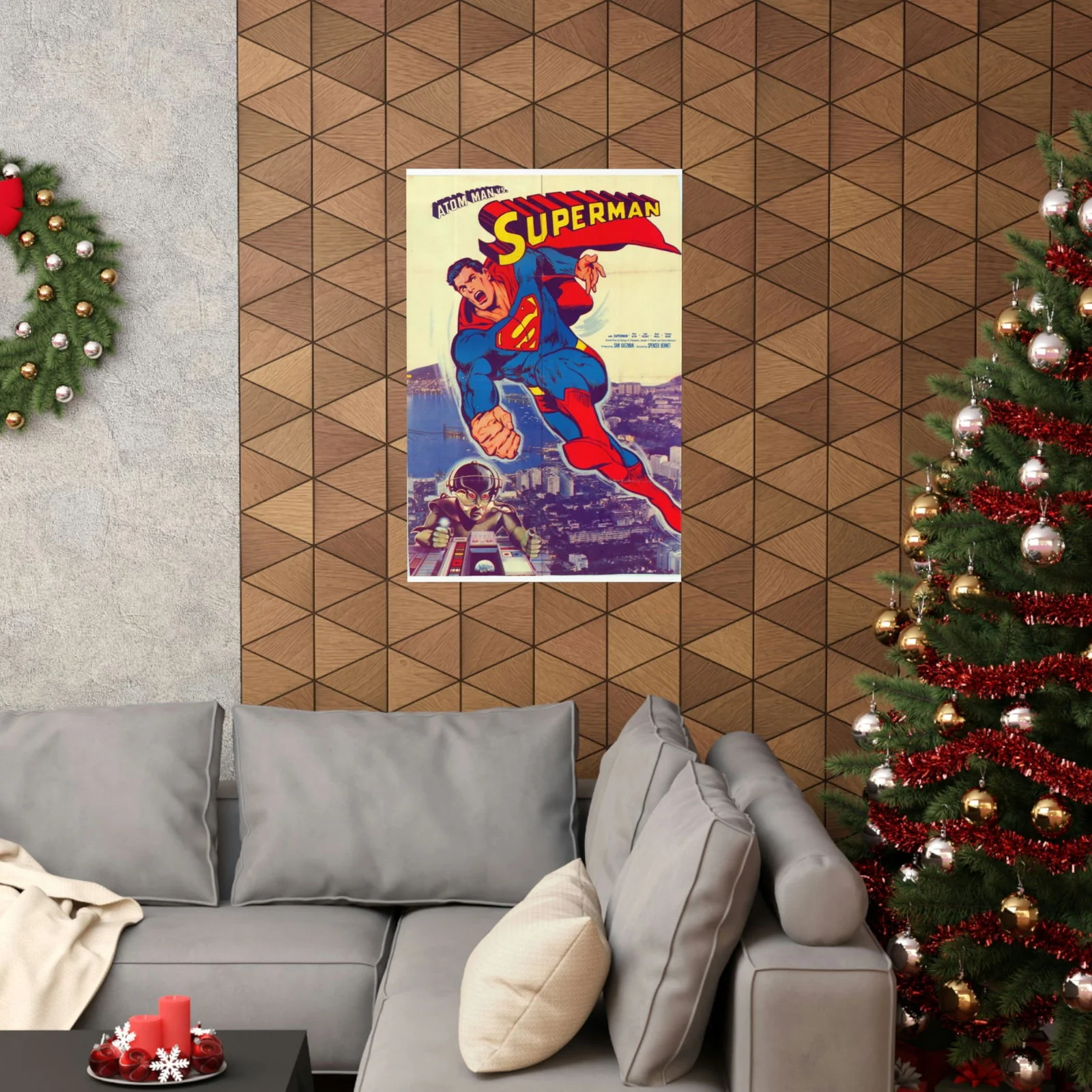 Atom Man Vs Superman (1950) Original Poster Print from Pakistan - Matte Vertical Posters - Image 4