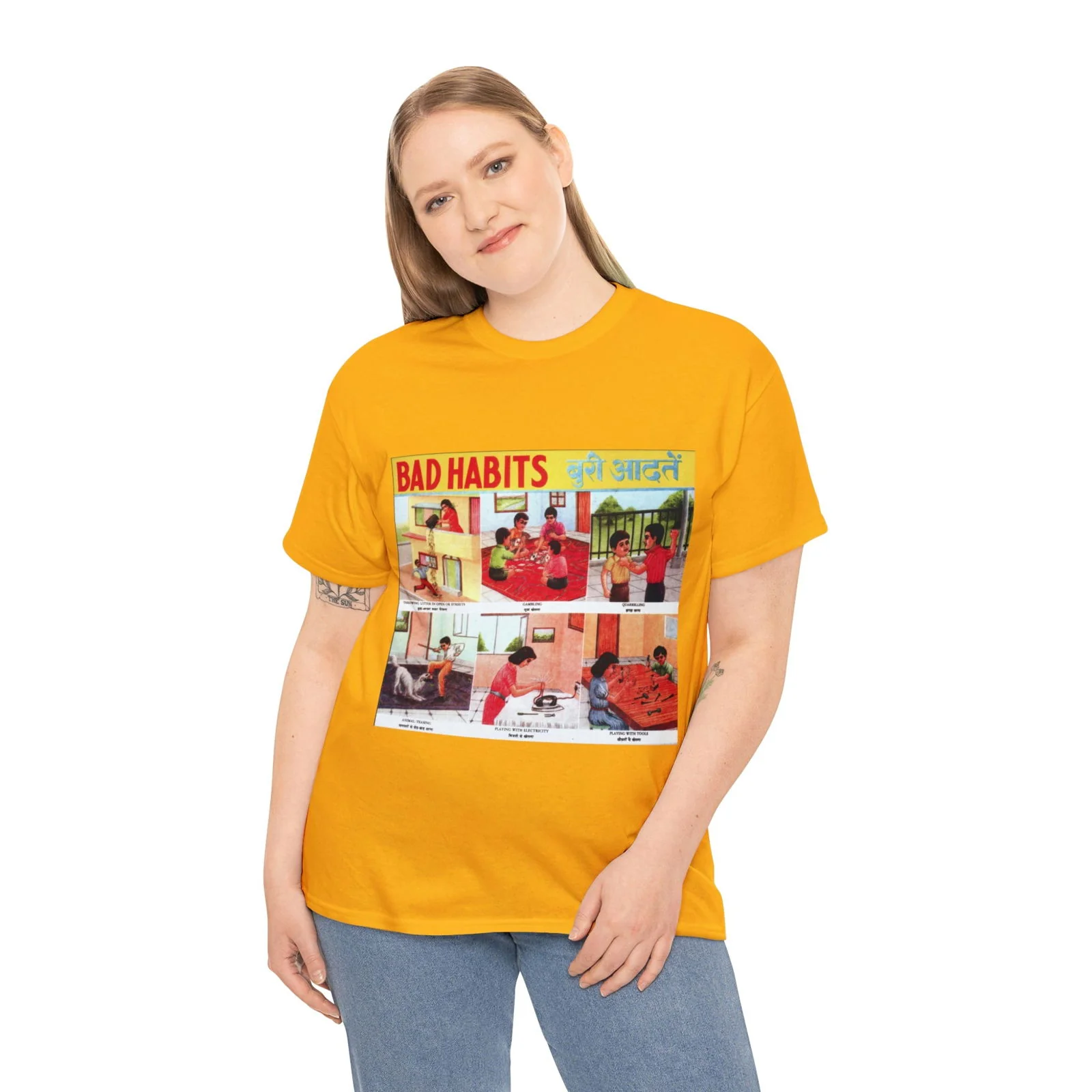 Bad Habits - Unisex Heavy Cotton Tee - Image 5
