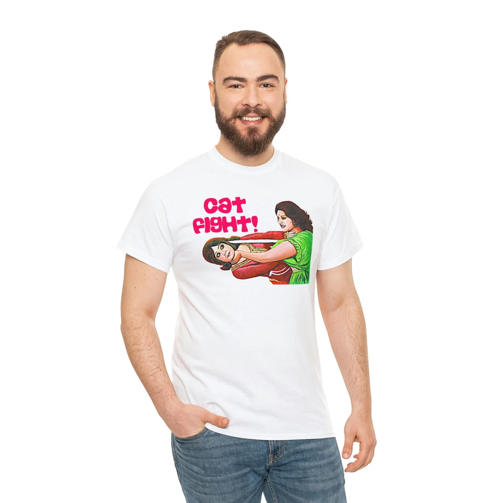 Cat Fight - Lollywood - Unisex Heavy Cotton Tee - Image 5