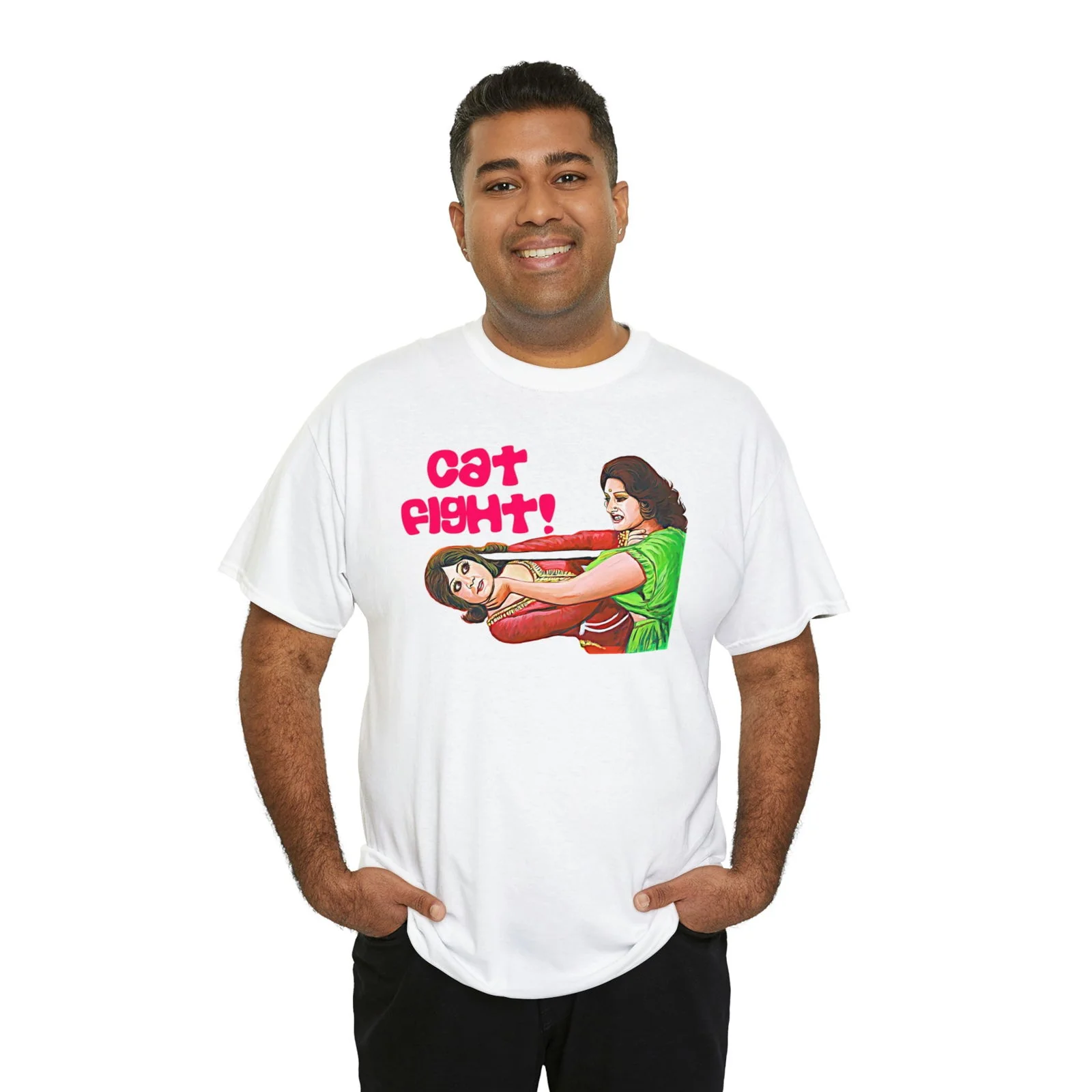 Cat Fight - Lollywood - Unisex Heavy Cotton Tee - Image 8