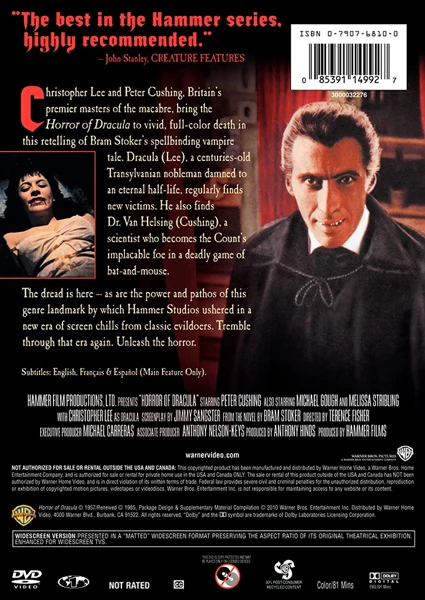 Horror of Dracula, The (1958) DVD - WB Keep Case - Image 2