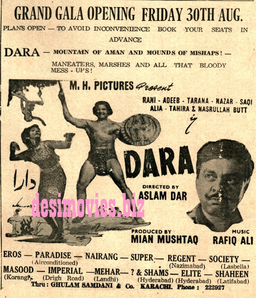 Dara (1968) Press Ad - Karachi 1968