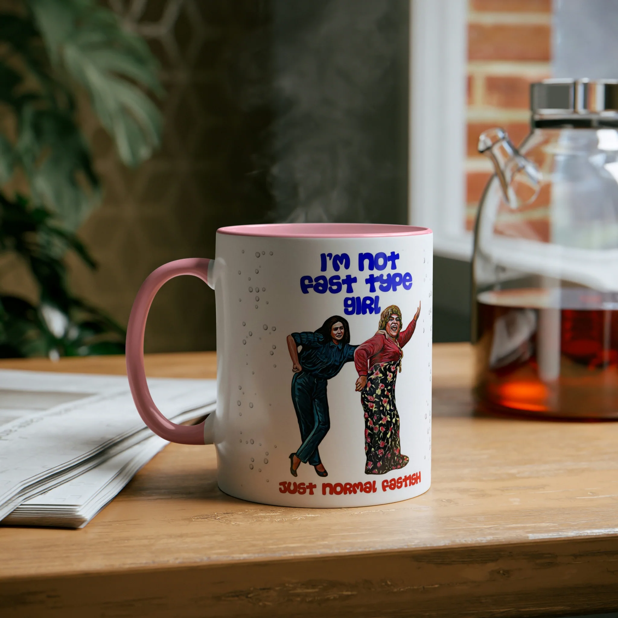 I'm Not Fast Type Girl - Two-Tone Coffee Mugs, 11oz - Image 6