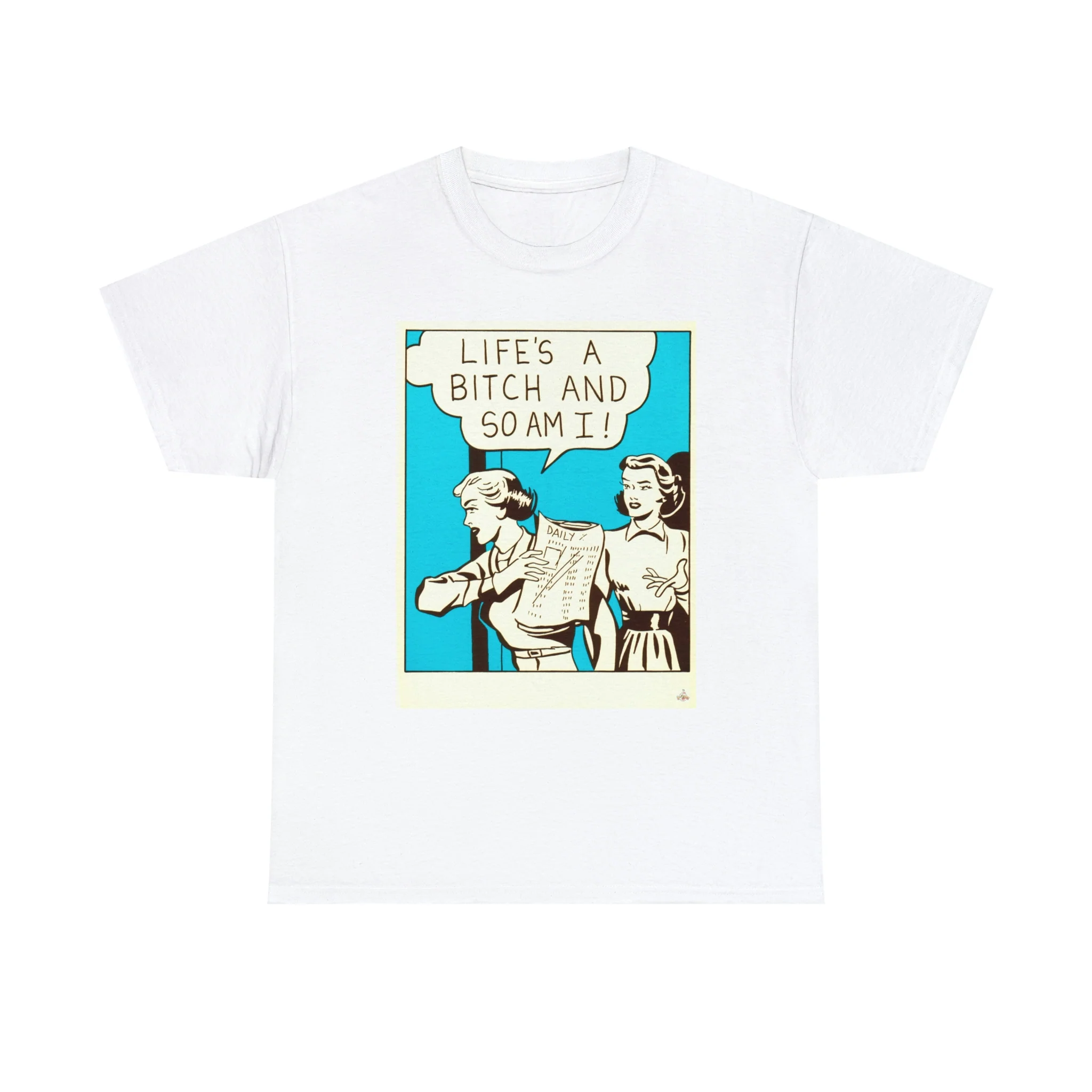 Life's A Bitch - Unisex Heavy Cotton Tee - Image 2