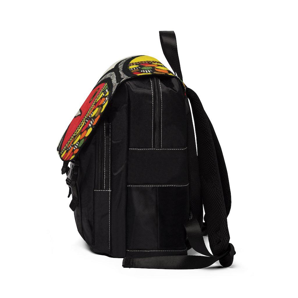 Madhubani Art Fishy - Unisex Casual Shoulder Backpack - Image 3