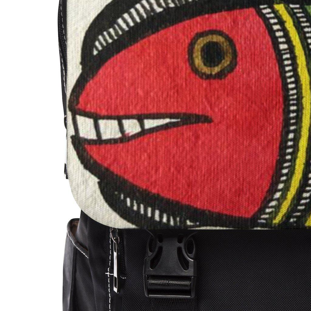 Madhubani Art Fishy - Unisex Casual Shoulder Backpack - Image 5
