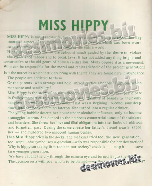 Miss Hippy (1974) Lollywood Original Booklet 1