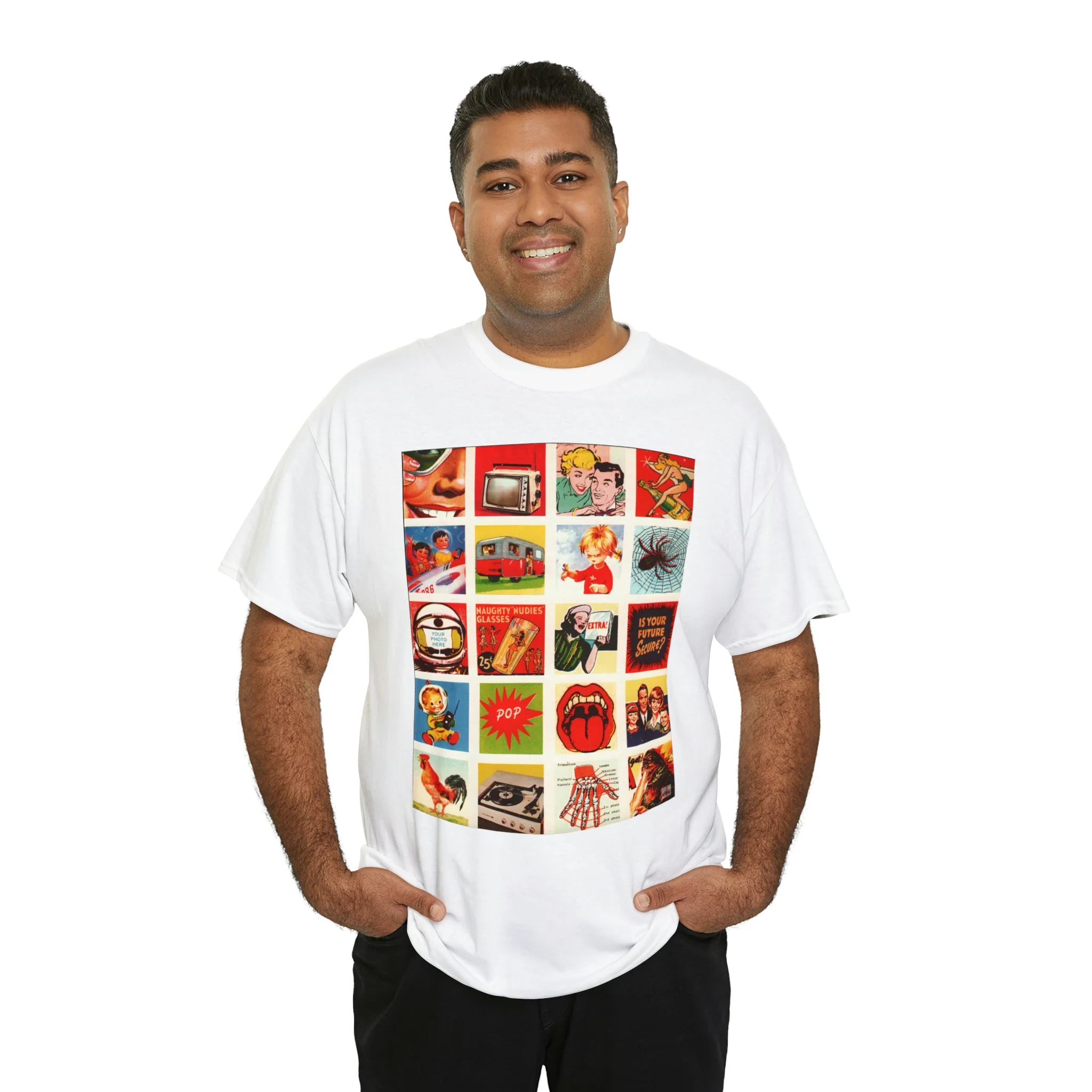 Old Pop Art Adverts - Bad Boy Habits - Unisex Heavy Cotton Tee - Image 8