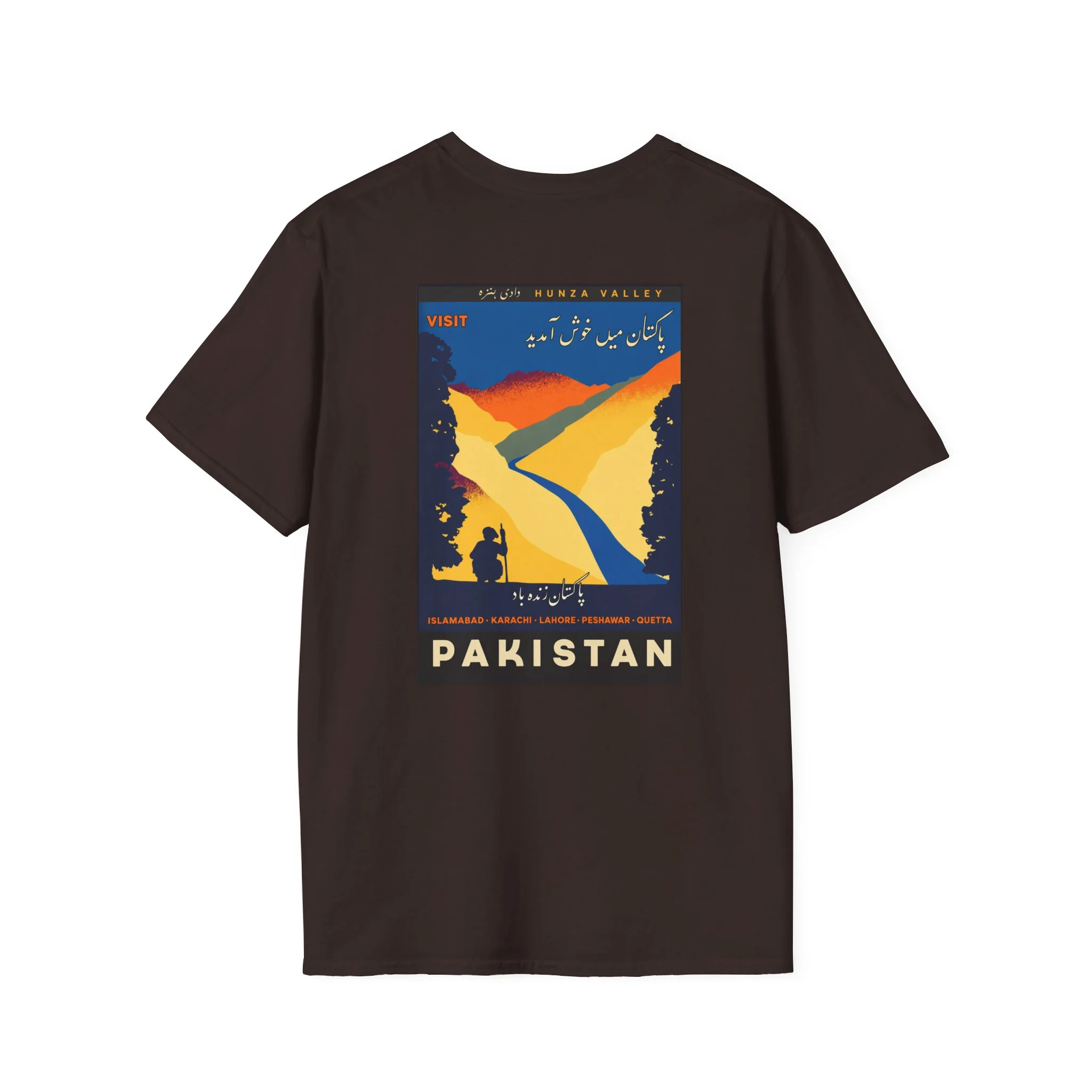Pakistan Vintage Travel Poster T-Shirt - Image 19