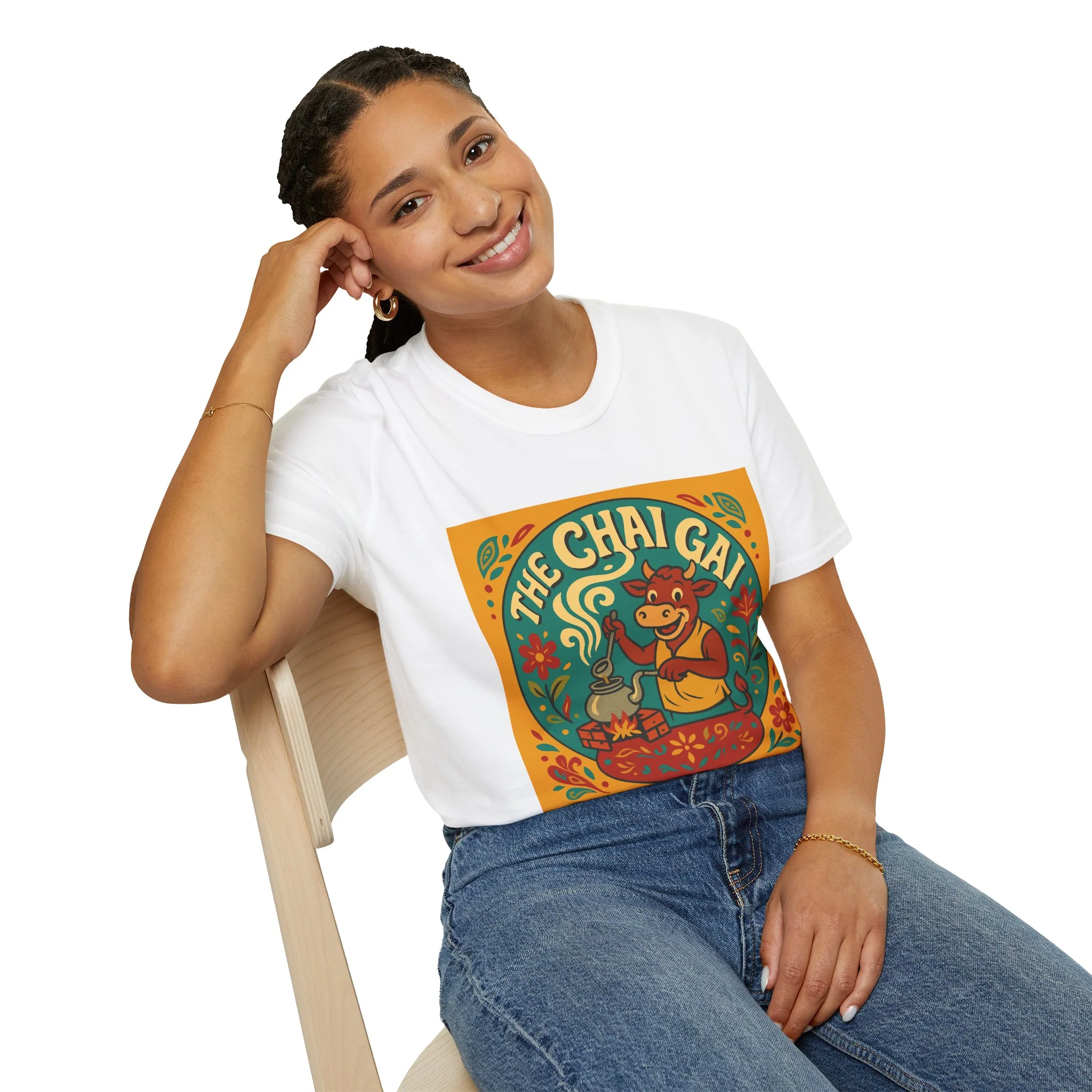 The Chai Gal T-Shirt – Retro Indian Tea Lover Graphic Tee - Image 8