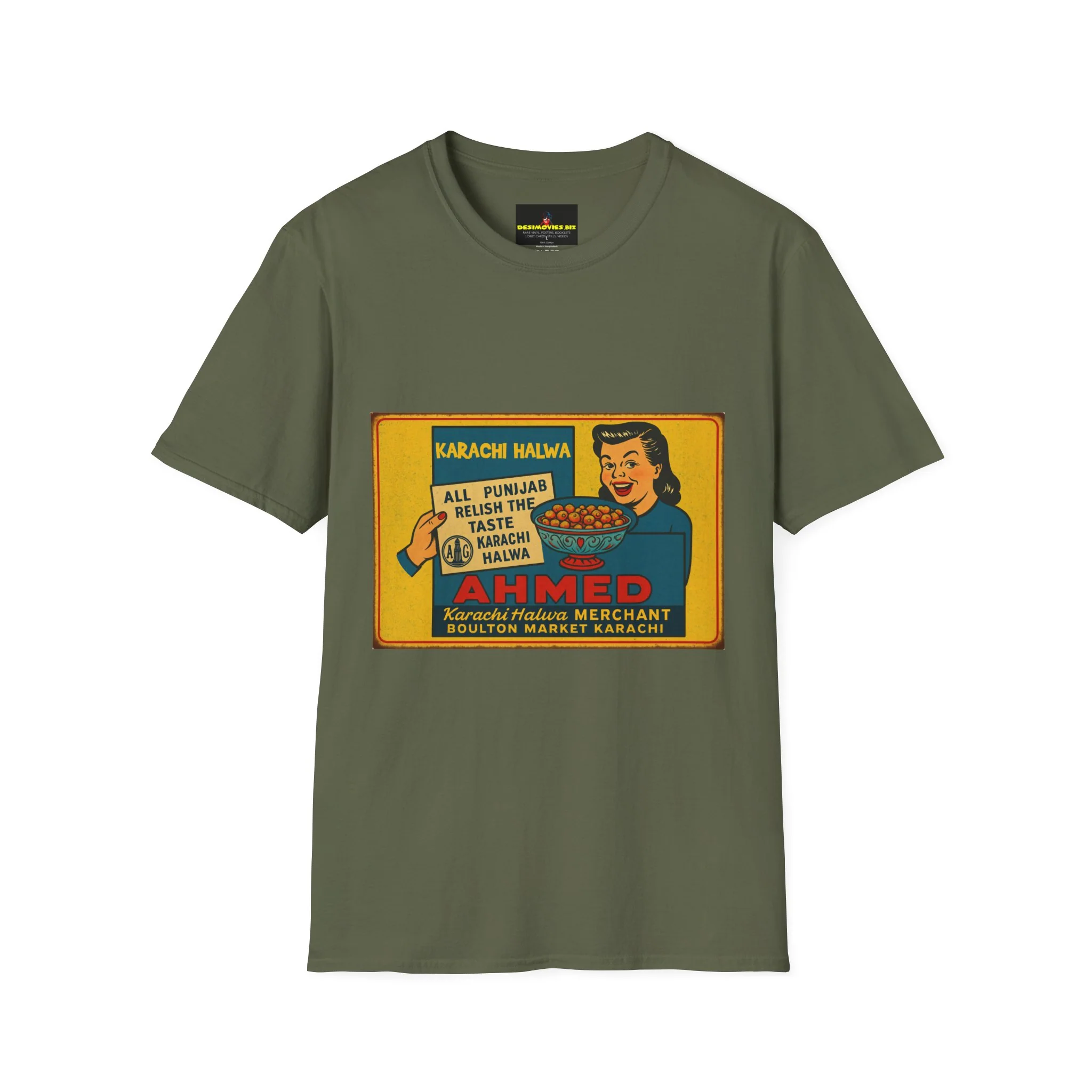 Vintage Karachi Halwa Retro T-Shirt — Ahmed Halva Market Graphic Tee - Image 3