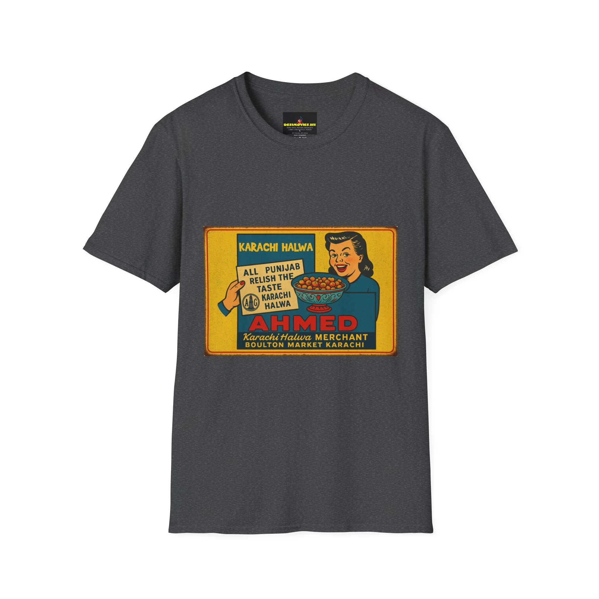 Vintage Karachi Halwa Retro T-Shirt — Ahmed Halva Market Graphic Tee - Image 4